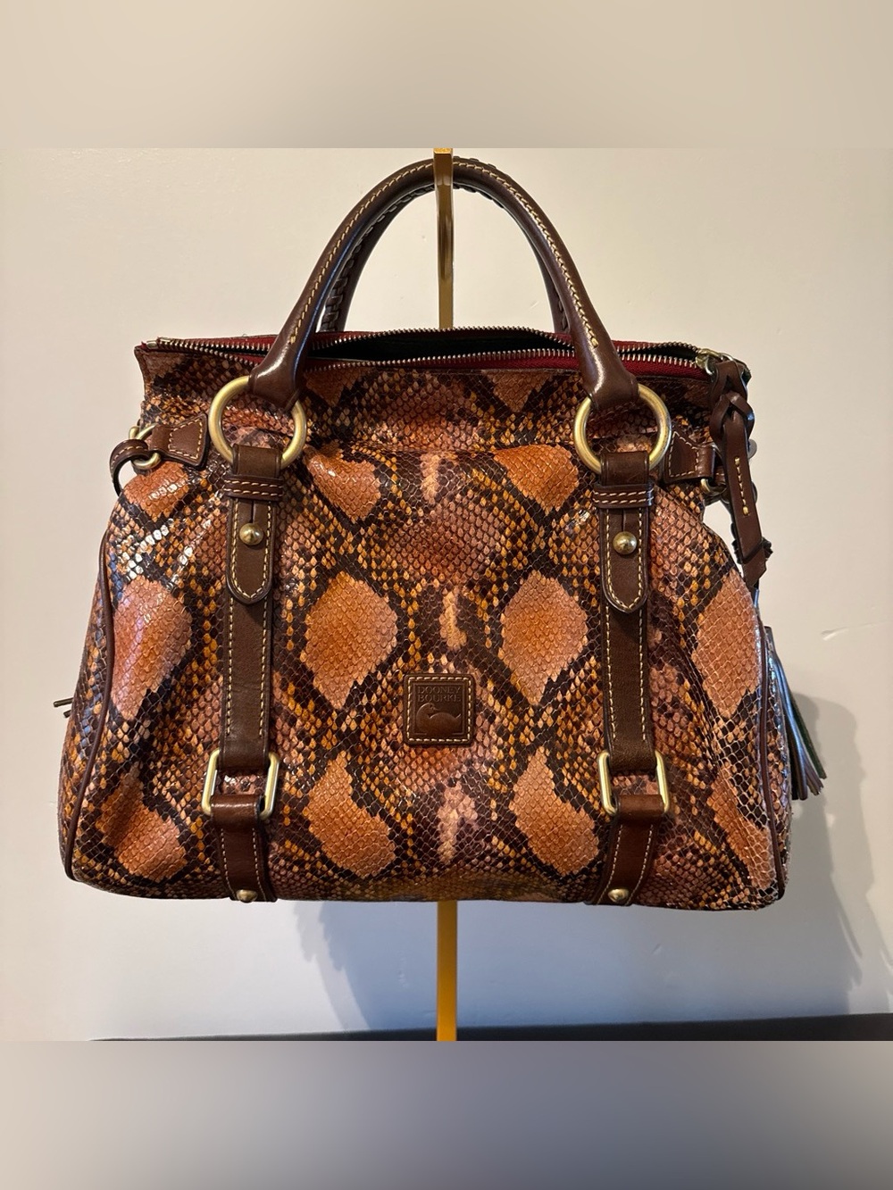 Dooney & Bourke Florentine Python Embossed Leather Top Handle Satchel